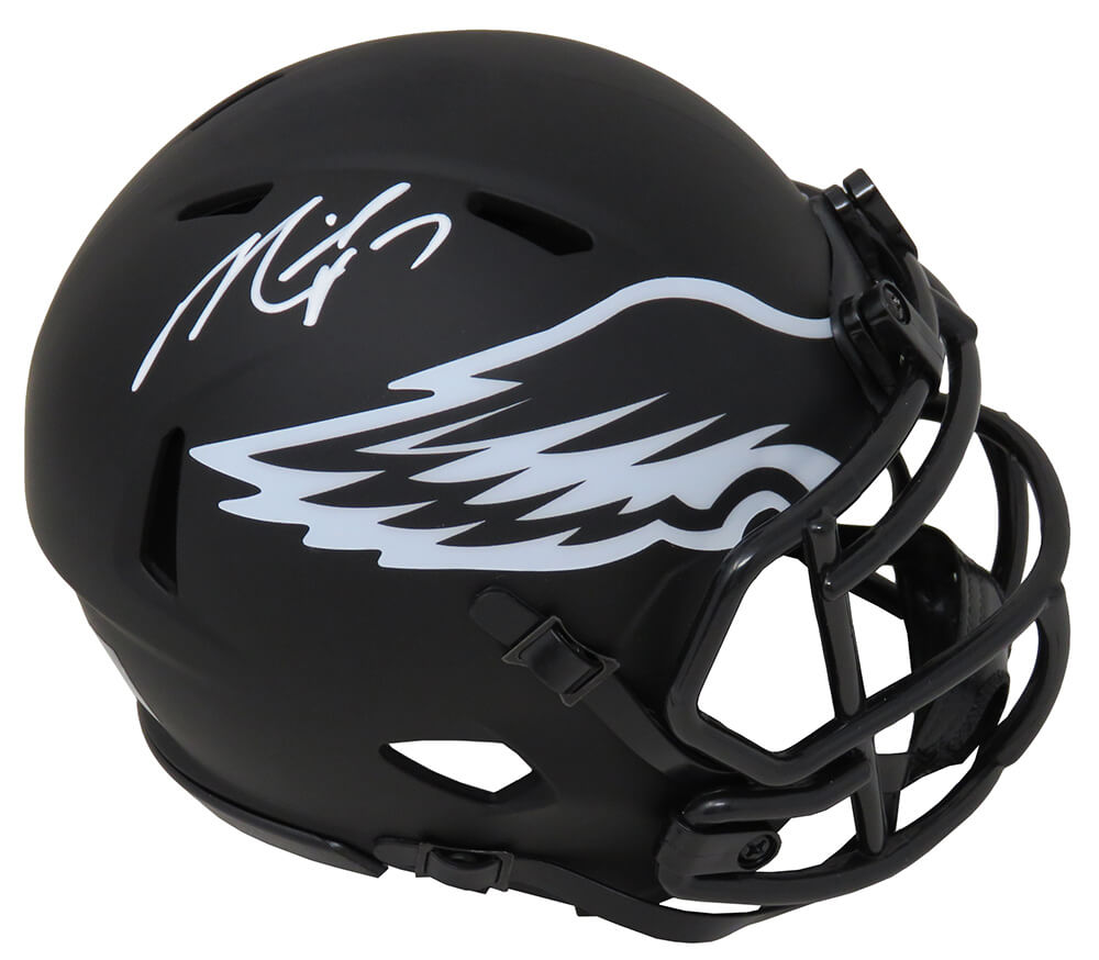 Michael Vick Signed Philadelphia Eagles Eclipse Black Matte Riddell Speed Mini Helmet - VICMIN307 - Michael Vick Signed Philadelphia Eagles Eclipse Black Matte Riddell Speed Mini Helmet product image