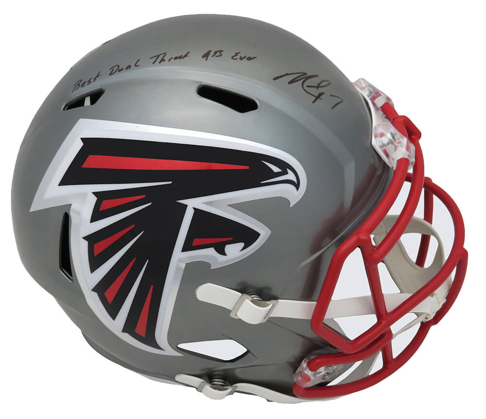 Michael Vick Signed Atlanta Falcons FLASH Riddell Full Size Speed Replica Helmet w/Best Dual Threat QB Ever - VICREP311 - Michael Vick Signed Atlanta Falcons FLASH Riddell Full Size Speed Replica Helmet w/Best Dual Threat QB Ever product image