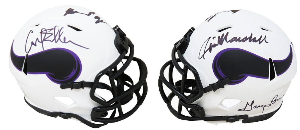 Purple People Eaters Signed Minnesota Vikings Lunar Eclipse Riddell Speed Mini Helmet - VIKMIN302 - Purple People Eaters Signed Minnesota Vikings Lunar Eclipse Riddell Speed Mini Helmet product image