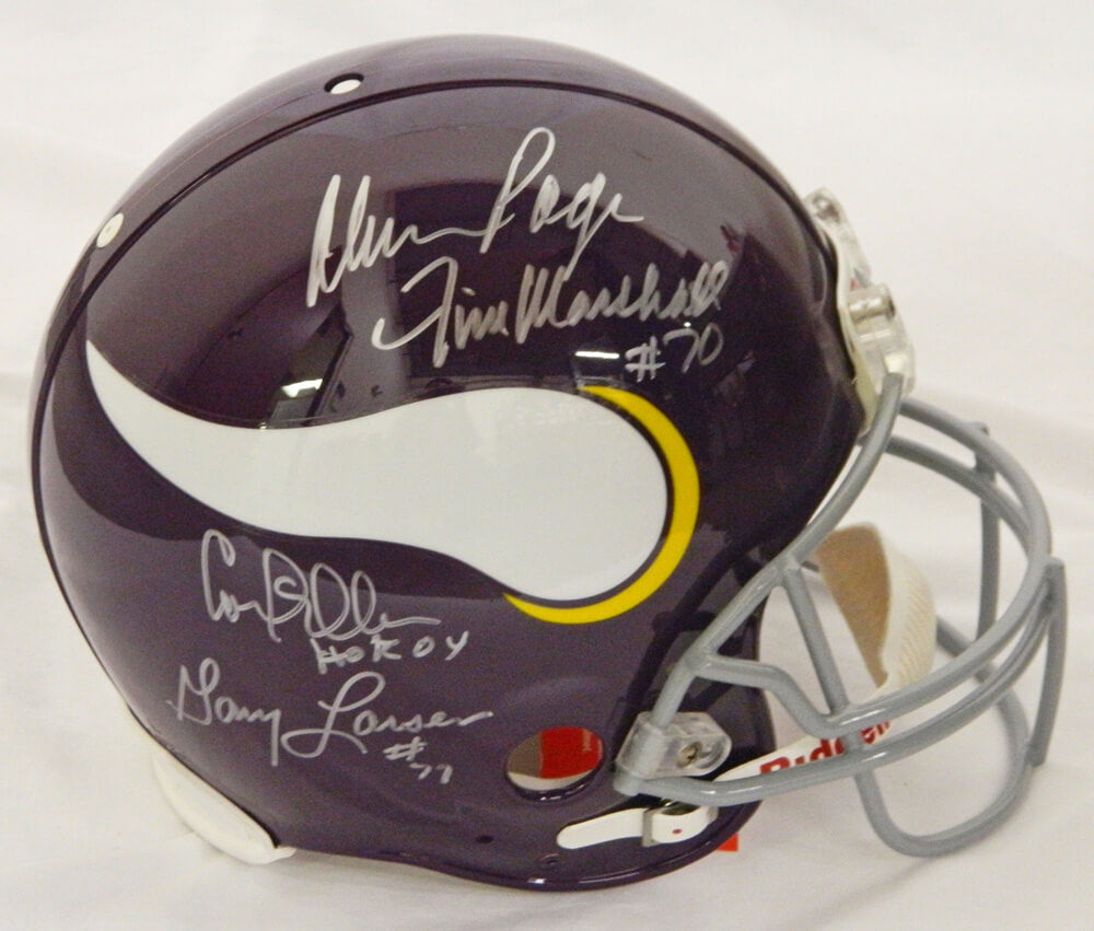 Purple People Eaters Signed Vikings Throwback Riddell Authentic Proline Helmet - VIKPRO300 - Purple People Eaters Signed Vikings Throwback Riddell Authentic Proline Helmet product image