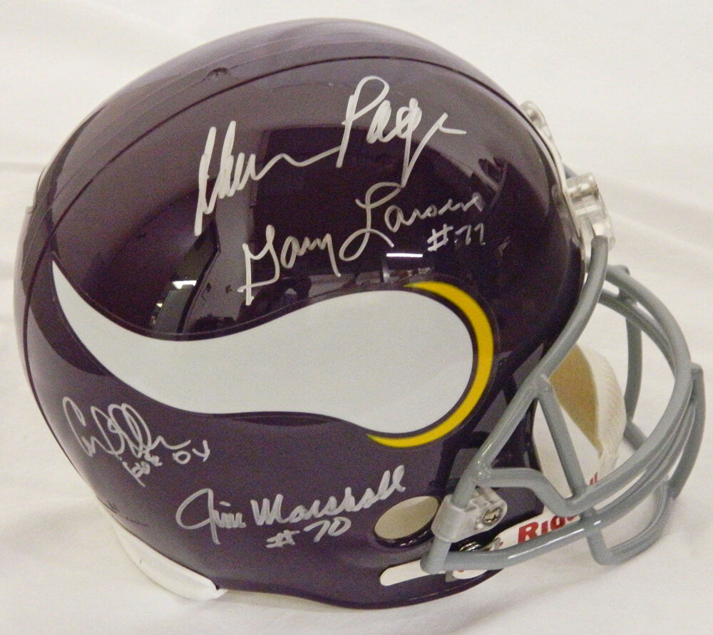 Purple People Eaters Signed Vikings Throwback Riddell F/S Replica Helmet - VIKREP300 - Purple People Eaters Signed Vikings Throwback Riddell F/S Replica Helmet product image