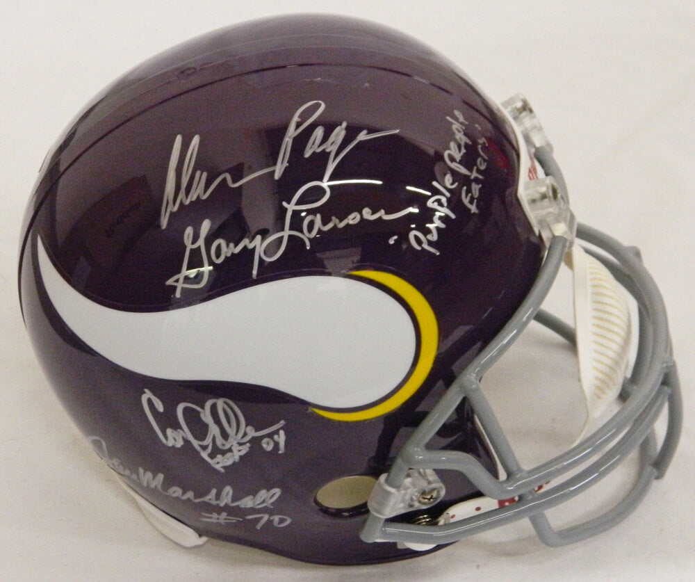 Purple People Eaters Signed Vikings T/B Riddell F/S Replica Helmet w/PPE Inscription - VIKREP301 - Purple People Eaters Signed Vikings T/B Riddell F/S Replica Helmet w/PPE Inscription product image