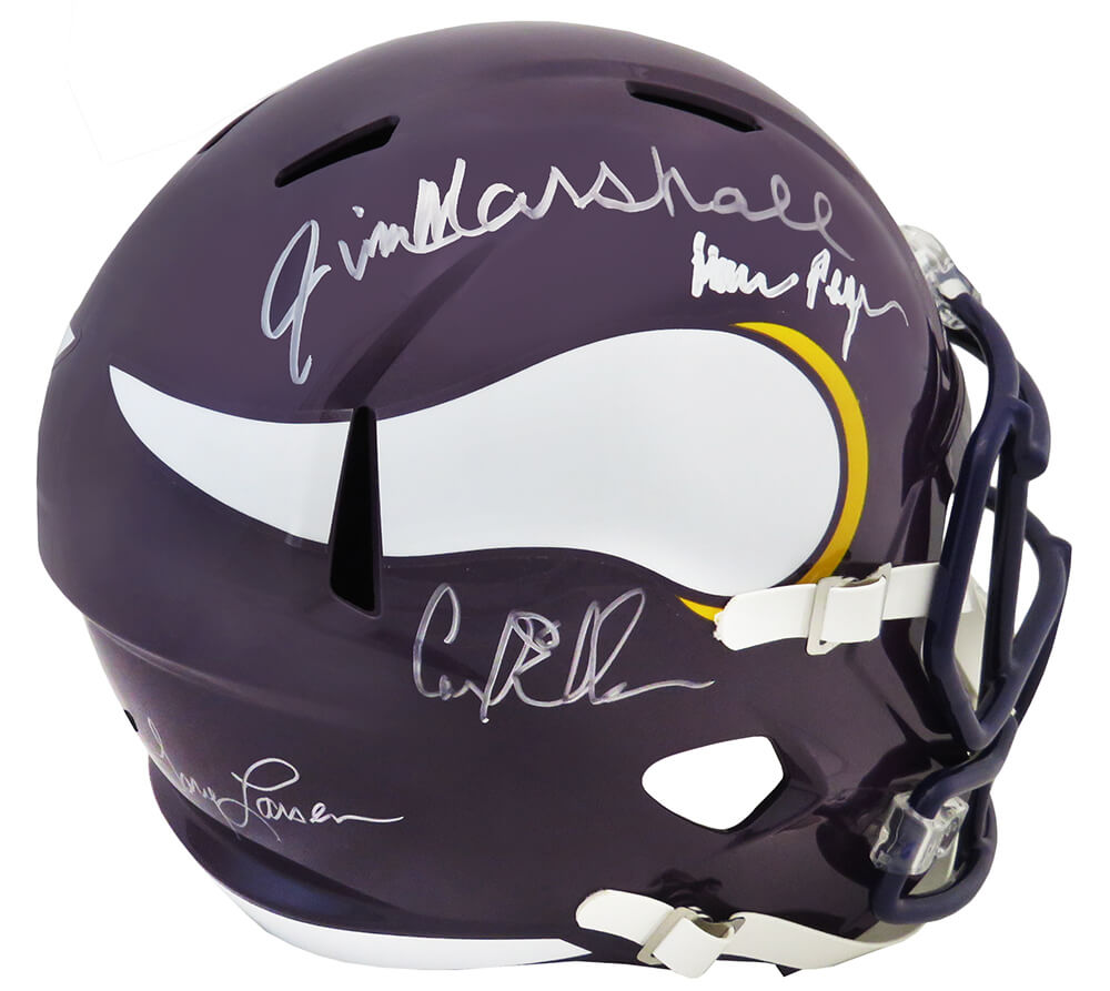 Purple People Eaters Signed Minnesota Vikings Riddell Full Size Speed Replica Helmet - VIKREP302 - Purple People Eaters Signed Minnesota Vikings Riddell Full Size Speed Replica Helmet product image