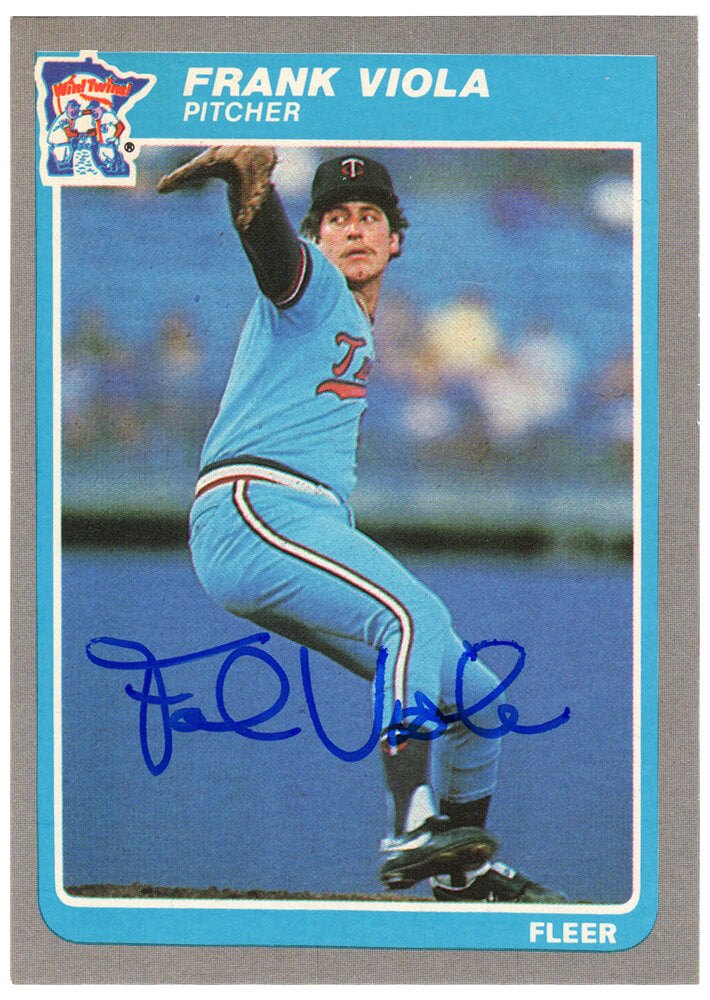 Frank Viola Signed Minnesota Twins 1985 Fleer Baseball Trading Card #291 - VIOCAR100 - Frank Viola Signed Minnesota Twins 1985 Fleer Baseball Trading Card #291 product image
