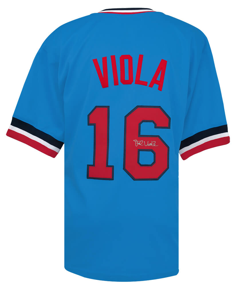 Frank Viola Signed Blue Throwback Custom Baseball Jersey - VIOJRY100 - Frank Viola Signed Blue Throwback Custom Baseball Jersey product image