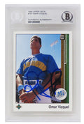 Omar Vizquel Signed Seattle Mariners 1989 Upper Deck Baseball Rookie Card #787 - (Beckett Encapsulated) - VIZCAR100 - Omar Vizquel Signed Seattle Mariners 1989 Upper Deck Baseball Rookie Card #787 - (Beckett Encapsulated) product image
