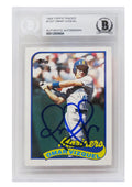 Omar Vizquel Signed Seattle Mariners 1989 Topps Traded Baseball Rookie Card #122T - (Beckett Encapsulated) - VIZCAR101 - Omar Vizquel Signed Seattle Mariners 1989 Topps Traded Baseball Rookie Card #122T - (Beckett Encapsulated) product image