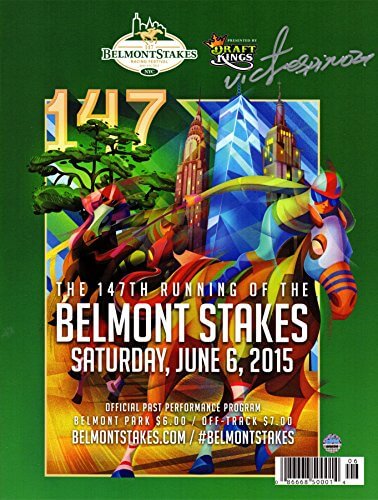 Victor Espinoza Signed 2015 Belmont Stakes Official Program - ESPOTH500 - Victor Espinoza Signed 2015 Belmont Stakes Official Program product image
