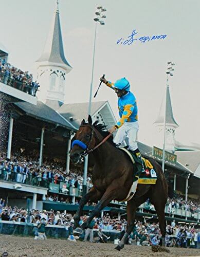 Victor Espinoza Signed American Pharaoh 2015 Kentucky Derby Win 16x20 Photo - ESP16P500 - Victor Espinoza Signed American Pharaoh 2015 Kentucky Derby Win 16x20 Photo product image