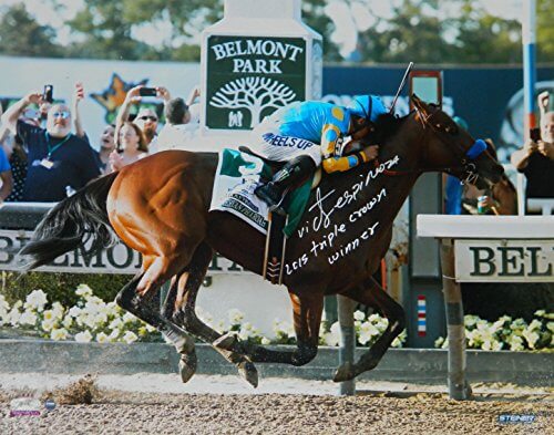 Victor Espinoza Signed American Pharoah 2015 Belmont Stakes Triple Crown Victory 16x20 Photo w/2015 Triple Crown - ESP16P503 - Victor Espinoza Signed American Pharoah 2015 Belmont Stakes Triple Crown Victory 16x20 Photo w/2015 Triple Crown product image