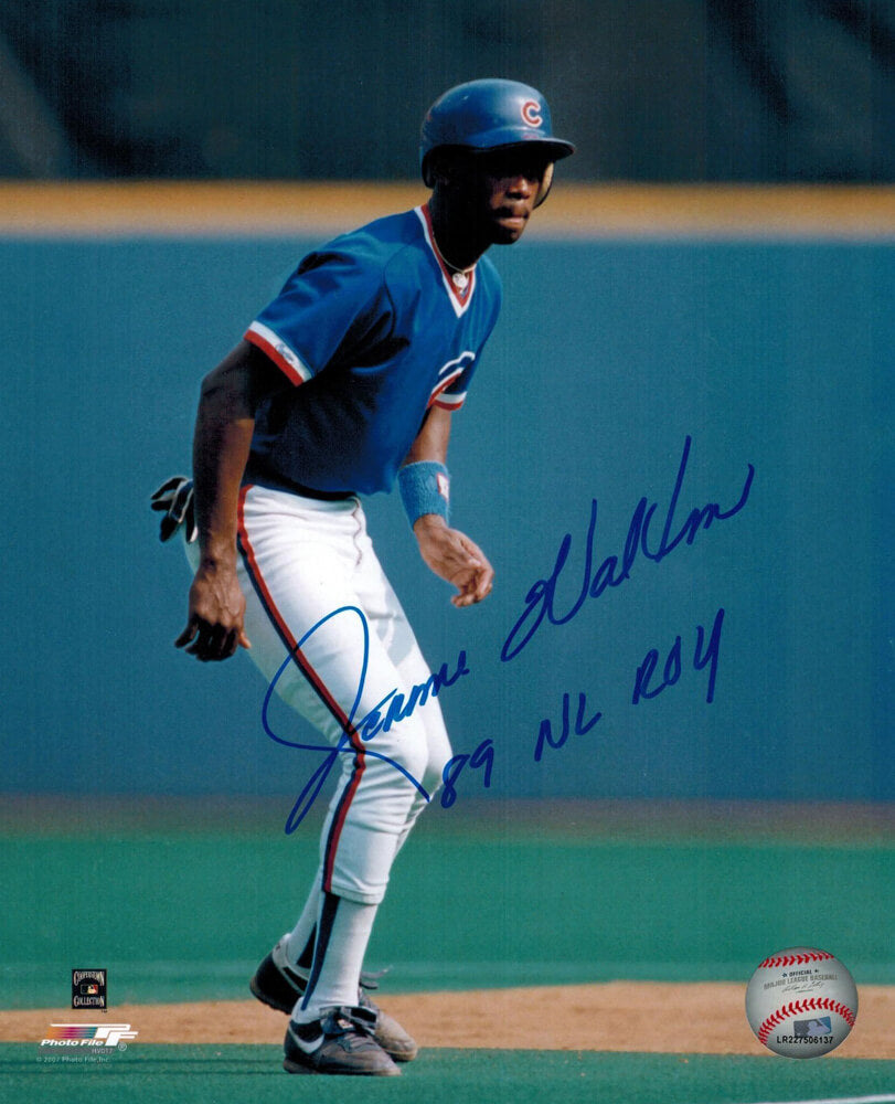 Jerome Walton Signed Cubs Action 8x10 Photo w/89 NL ROY - WAL08P100 - Jerome Walton Signed Cubs Action 8x10 Photo w/89 NL ROY product image