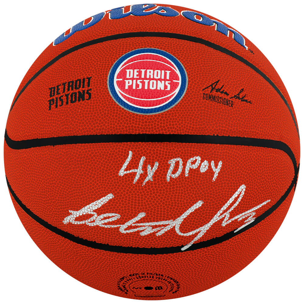 Ben Wallace Signed Detroit Pistons Logo Wilson NBA Basketball w/4x DPOY - WALBSK251 - Ben Wallace Signed Detroit Pistons Logo Wilson NBA Basketball w/4x DPOY product image
