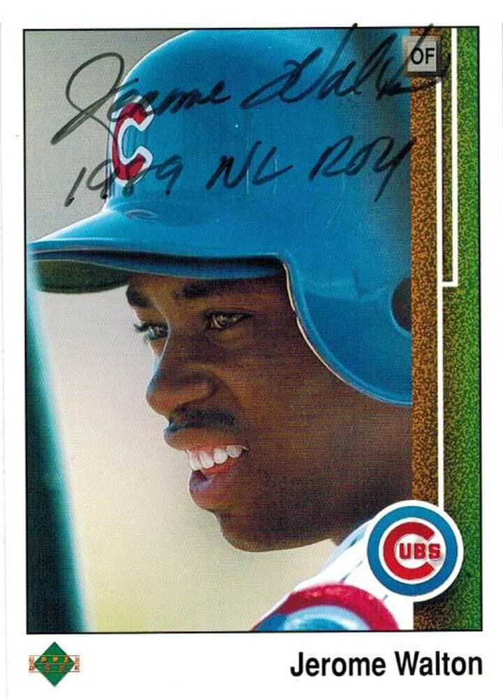 Jerome Walton Signed Cubs 1989 Upper Deck Rookie Card #765 w/1989 NL ROY - WALCAR100 - Jerome Walton Signed Cubs 1989 Upper Deck Rookie Card #765 w/1989 NL ROY product image