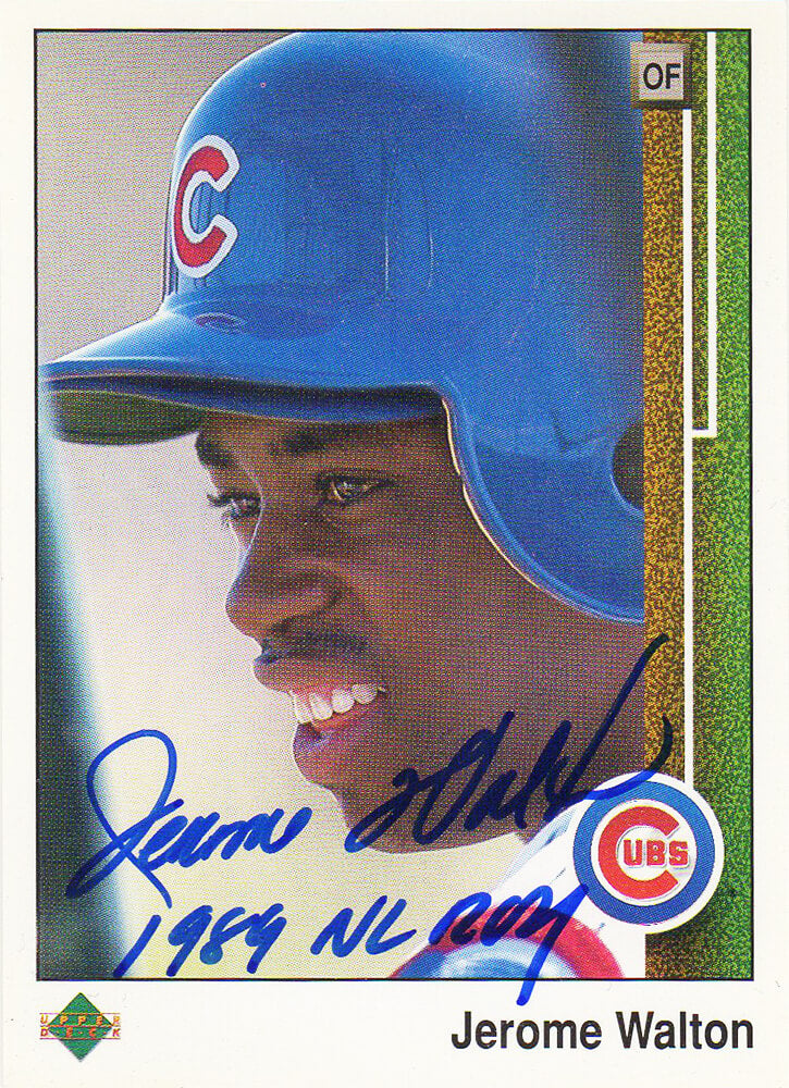 Jerome Walton Signed Chicago Cubs 1989 Upper Deck Rookie Card #765 w/1989 NL ROY - WALCAR102 - Jerome Walton Signed Chicago Cubs 1989 Upper Deck Rookie Card #765 w/1989 NL ROY product image