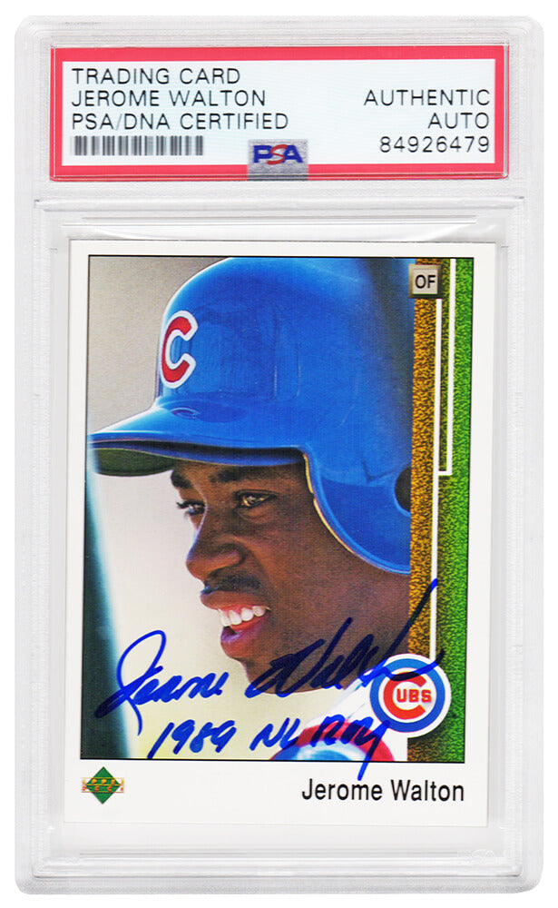 Jerome Walton Signed Chicago Cubs 1989 Upper Deck Rookie Baseball Card #765 w/1989 NL ROY - (PSA Encapsulated) - WALCAR105 - Jerome Walton Signed Chicago Cubs 1989 Upper Deck Rookie Baseball Card #765 w/1989 NL ROY - (PSA Encapsulated) product image