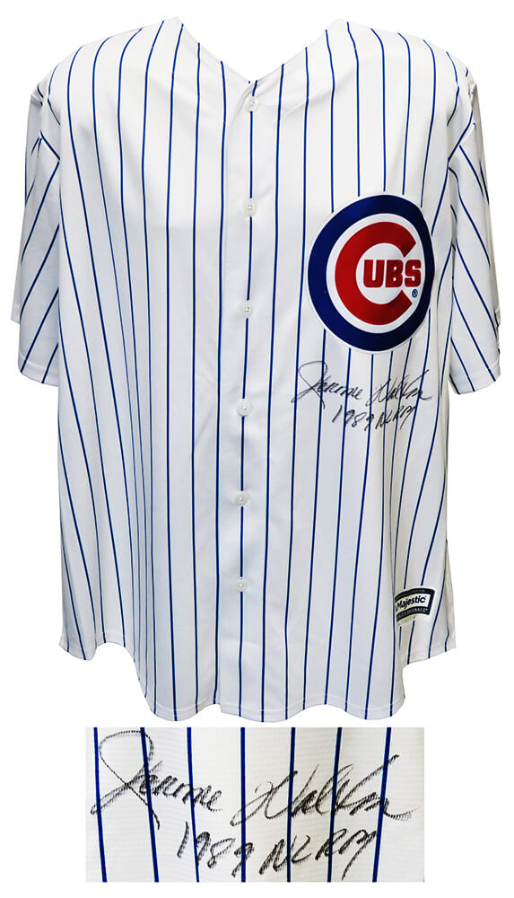 Jerome Walton Signed Chicago Cubs Majestic White Pinstripe Replica Baseball Jersey w/1989 NL ROY - WALJRY100 - Jerome Walton Signed Chicago Cubs Majestic White Pinstripe Replica Baseball Jersey w/1989 NL ROY product image