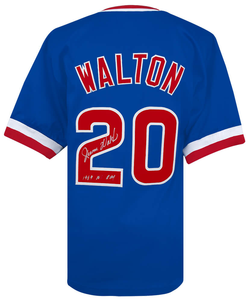 Jerome Walton Signed Blue Throwback Custom Baseball Jersey w/1989 NL ROY - WALJRY101 - Jerome Walton Signed Blue Throwback Custom Baseball Jersey w/1989 NL ROY product image