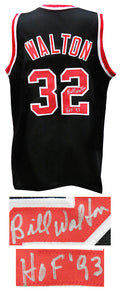 Bill Walton Signed Black Throwback Custom Basketball Jersey w/HOF'93 - WALJRY200 - Bill Walton Signed Black Throwback Custom Basketball Jersey w/HOF'93 product image