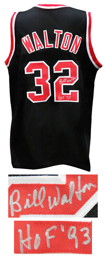 Bill Walton Signed Black Throwback Custom Basketball Jersey w/HOF'93 - WALJRY200 - Bill Walton Signed Black Throwback Custom Basketball Jersey w/HOF'93 product image