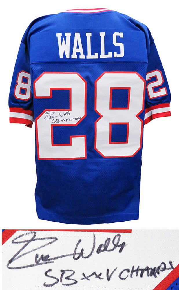 Everson Walls Signed Blue Throwback Custom Football Jersey w/SB XXV Champs - WALJRY300 - Everson Walls Signed Blue Throwback Custom Football Jersey w/SB XXV Champs product image