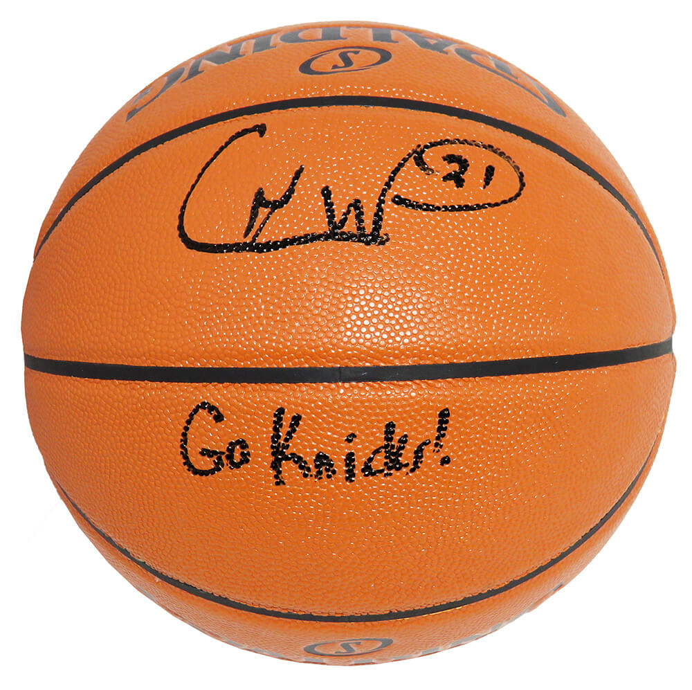 Charlie Ward Signed Spalding Game Series Replica NBA Basketball w/Go Knicks - WARBSK200 - Charlie Ward Signed Spalding Game Series Replica NBA Basketball w/Go Knicks product image