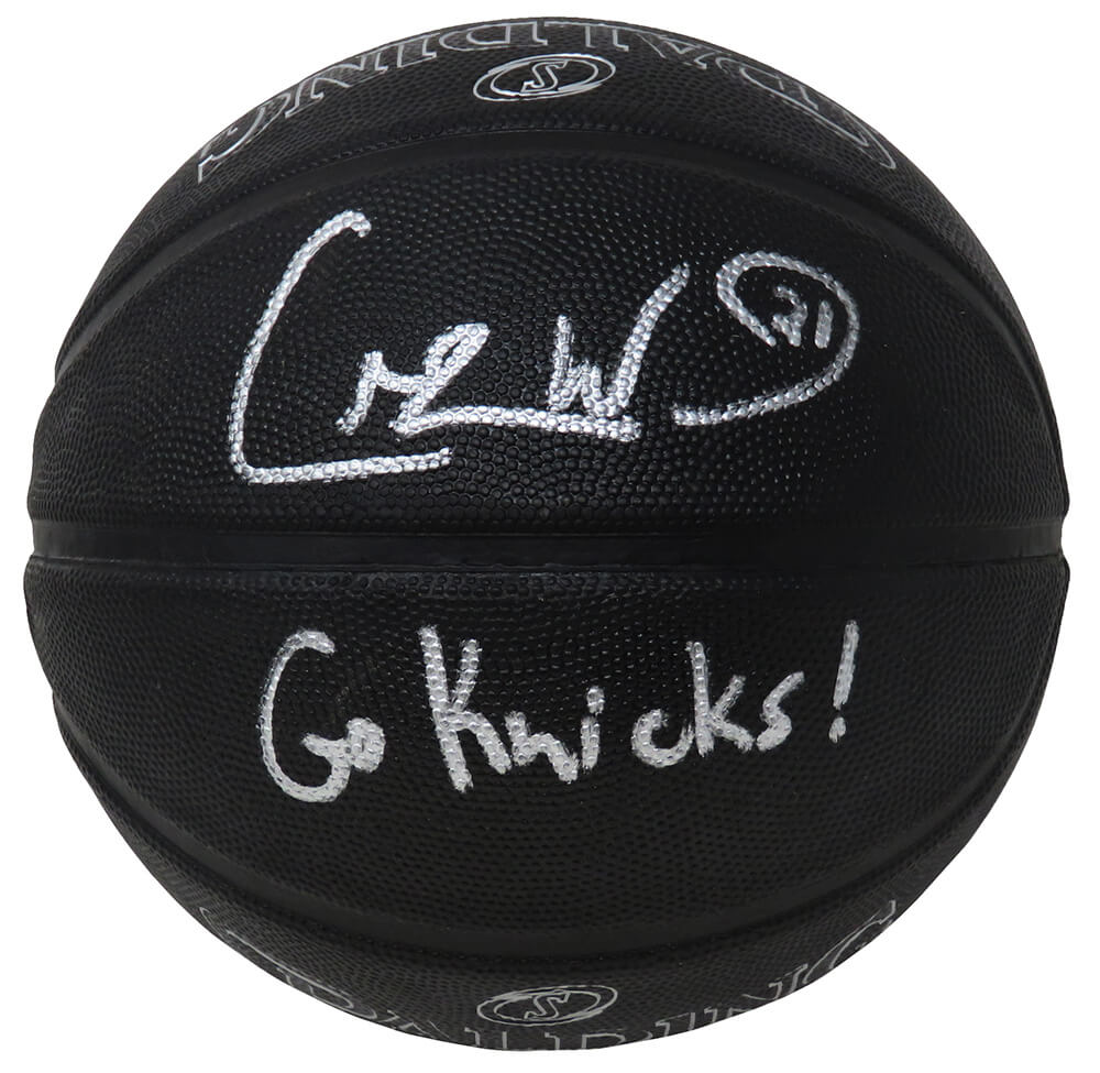 Charlie Ward Signed Spalding Phantom Black NBA Basketball w/Go Knicks - WARBSK202 - Charlie Ward Signed Spalding Phantom Black NBA Basketball w/Go Knicks product image