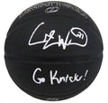 Charlie Ward Signed Spalding Phantom Black With Green Lettering NBA Basketball w/Go Knicks - WARBSK203 - Charlie Ward Signed Spalding Phantom Black With Green Lettering NBA Basketball w/Go Knicks product image
