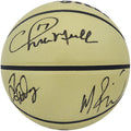 Chris Mullin, Tim Hardaway & Mitch Richmond Signed Wilson Gold Indoor/Outdoor NBA Basketball - WARBSK220 - Chris Mullin, Tim Hardaway & Mitch Richmond Signed Wilson Gold Indoor/Outdoor NBA Basketball product image