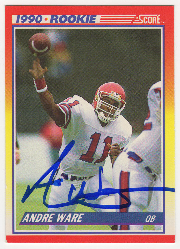 Andre Ware Signed Detroit Lions 1990 Score Football Rookie Card #292 - WARCAR300 - Andre Ware Signed Detroit Lions 1990 Score Football Rookie Card #292 product image