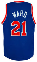Charlie Ward Signed Blue Throwback Custom Basketball Jersey w/Go Knicks - WARJRY200 - Charlie Ward Signed Blue Throwback Custom Basketball Jersey w/Go Knicks product image