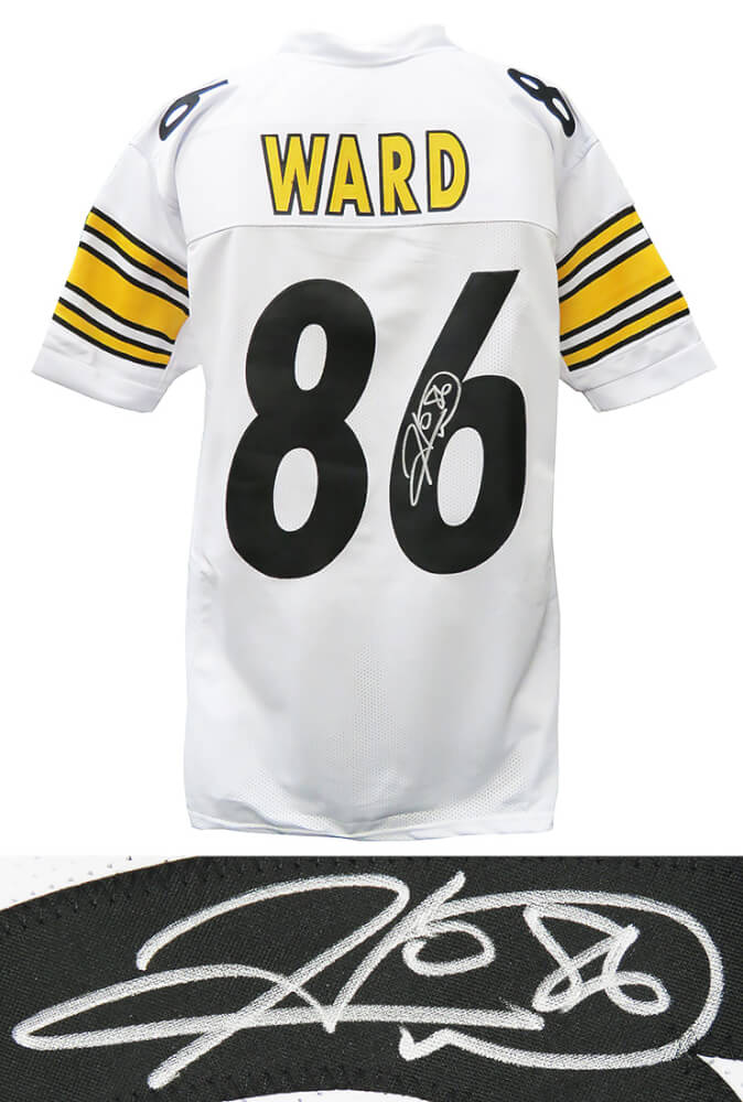 Hines Ward Signed White Custom Football Jersey - WARJRY301 - Hines Ward Signed White Custom Football Jersey product image