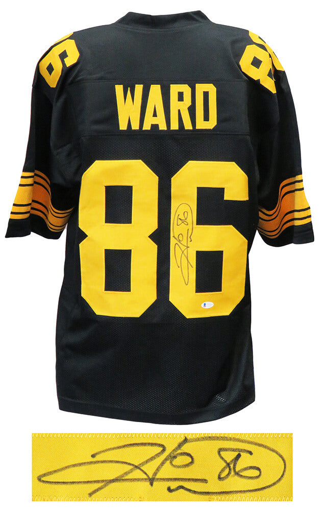 Hines Ward Signed Black Color Rush Custom Football Jersey (Beckett) - WARJRY302 - Hines Ward Signed Black Color Rush Custom Football Jersey (Beckett) product image
