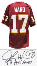 Charlie Ward Signed Maroon Custom Football Jersey w/93 Heisman - WARJRY310 - Charlie Ward Signed Maroon Custom Football Jersey w/93 Heisman product image