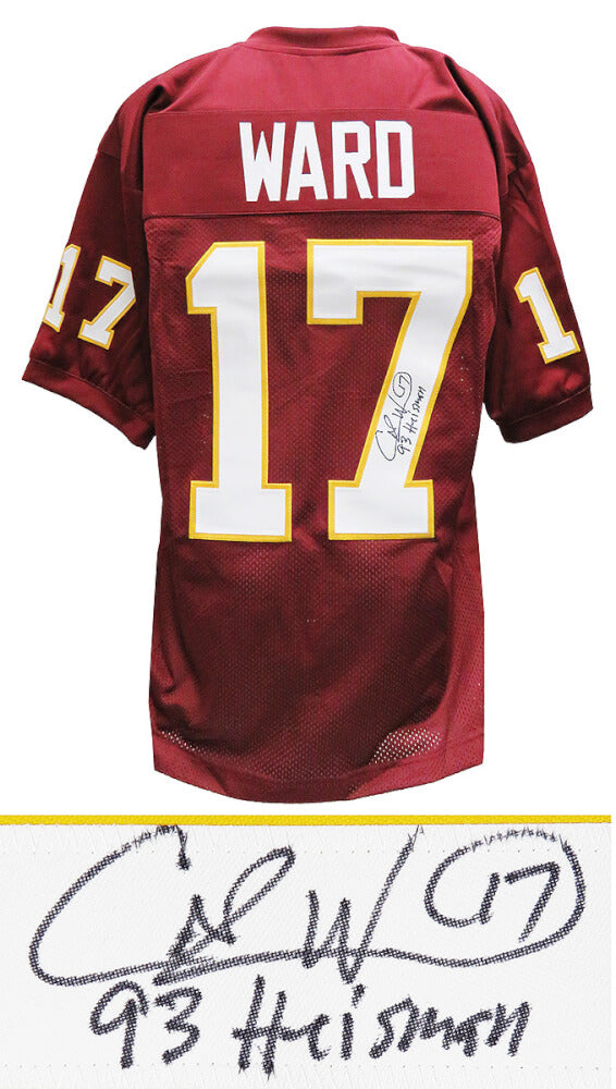 Charlie Ward Signed Maroon Custom Football Jersey w/93 Heisman - WARJRY310 - Charlie Ward Signed Maroon Custom Football Jersey w/93 Heisman product image