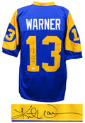 Kurt Warner Signed Blue Throwback Custom Football Jersey (JSA) - WARJRY320 - Kurt Warner Signed Blue Throwback Custom Football Jersey (JSA) product image