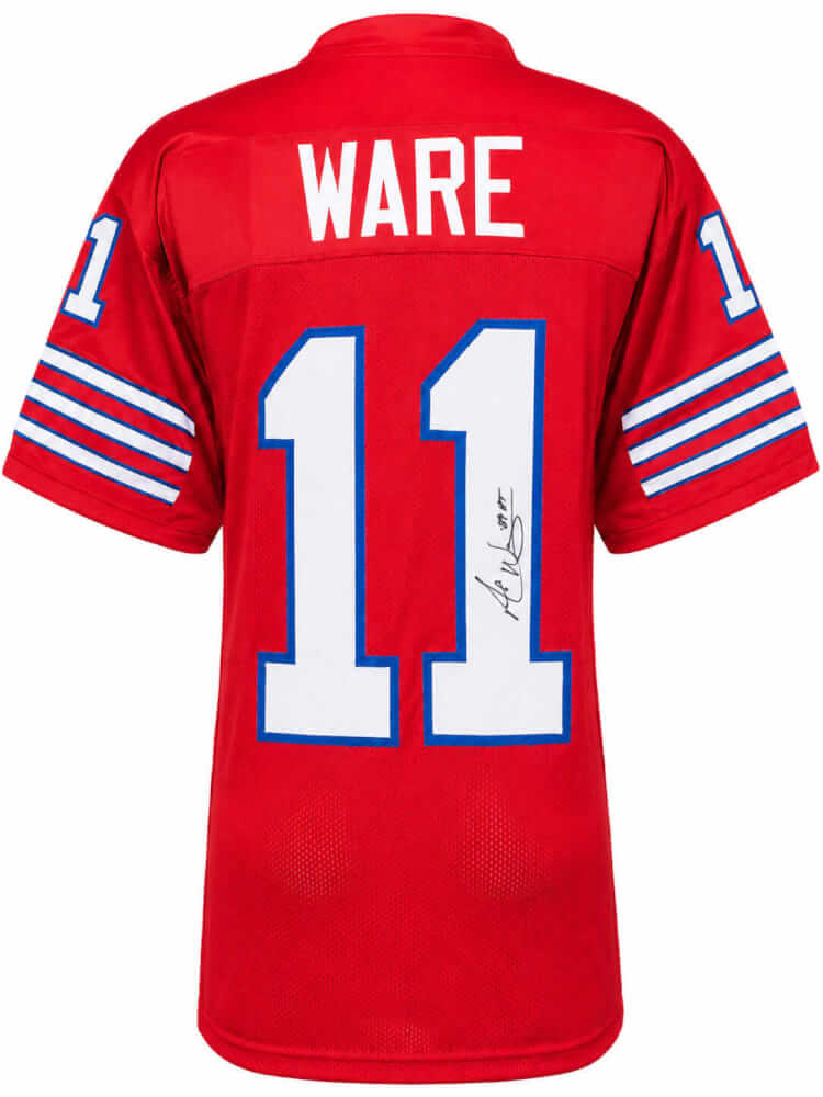 Andre Ware Signed Red Custom College Football Jersey w/89'HT - WARJRY340 - Andre Ware Signed Red Custom College Football Jersey w/89'HT product image