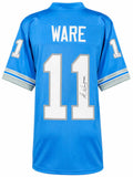 Andre Ware Signed Blue Custom Football Jersey w/90 #1 Pick - WARJRY341 - Andre Ware Signed Blue Custom Football Jersey w/90 #1 Pick product image