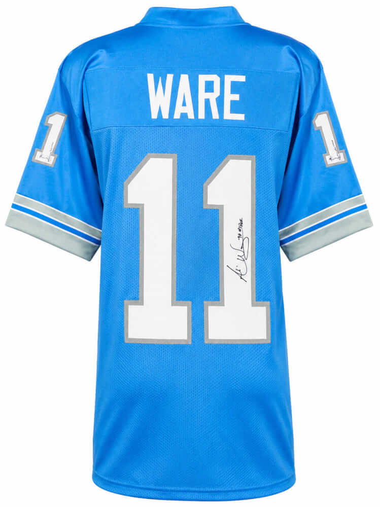 Andre Ware Signed Blue Custom Football Jersey w/90 #1 Pick - WARJRY341 - Andre Ware Signed Blue Custom Football Jersey w/90 #1 Pick product image