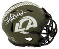Kurt Warner Signed Rams Salute to Service Riddell Speed Mini Helmet - WARMIN302 - Kurt Warner Signed Rams Salute to Service Riddell Speed Mini Helmet product image