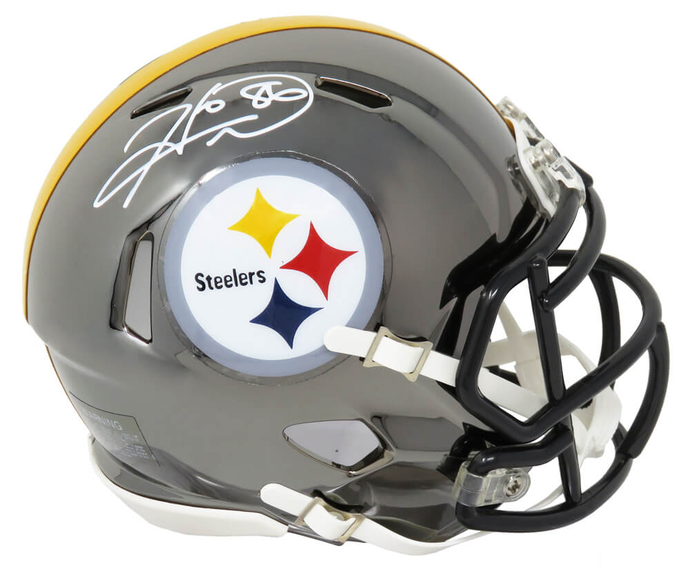 Hines Ward Signed Pittsburgh Steelers Chrome Riddell Speed Mini Helmet - WARMIN311 - Hines Ward Signed Pittsburgh Steelers Chrome Riddell Speed Mini Helmet product image