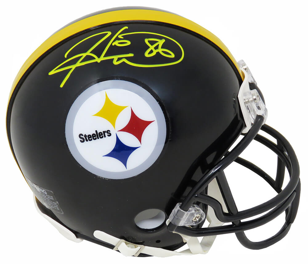 Hines Ward Signed Pittsburgh Steelers Riddell Mini Helmet (In Yellow Paint) - WARMIN313 - Hines Ward Signed Pittsburgh Steelers Riddell Mini Helmet (In Yellow Paint) product image