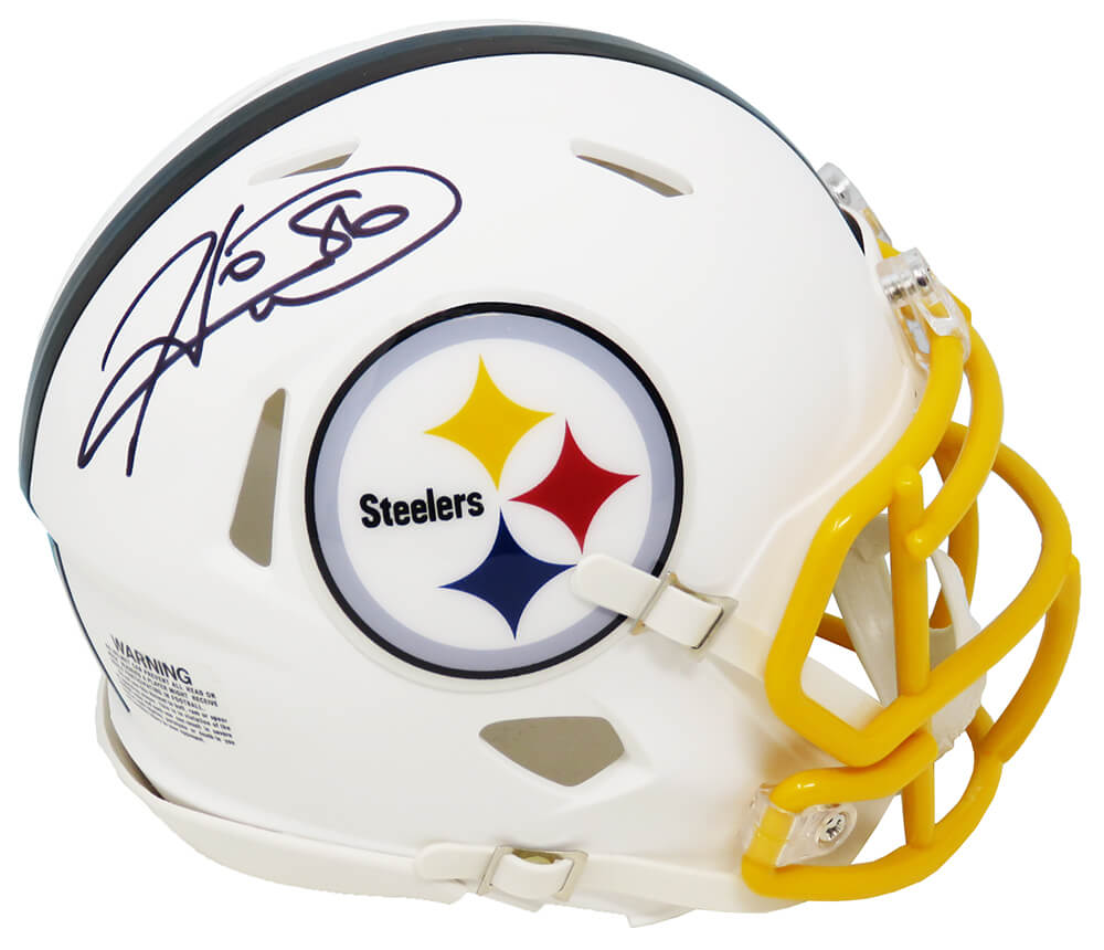 Hines Ward Signed Pittsburgh Steelers Flat White Matte Riddell Speed Mini Helmet - WARMIN314 - Hines Ward Signed Pittsburgh Steelers Flat White Matte Riddell Speed Mini Helmet product image