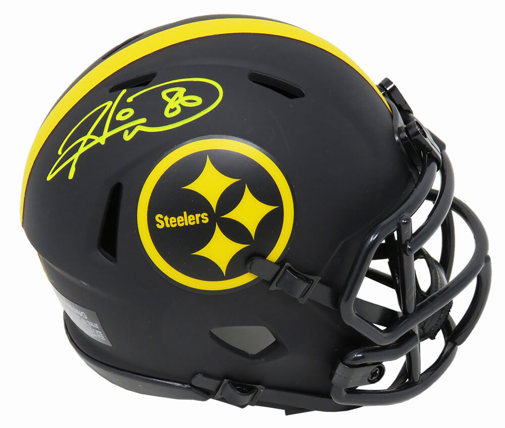 Hines Ward Signed Pittsburgh Steelers Eclipse Black Matte Riddell Speed Mini Helmet - WARMIN315 - Hines Ward Signed Pittsburgh Steelers Eclipse Black Matte Riddell Speed Mini Helmet product image