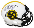 Hines Ward Signed Pittsburgh Steelers Lunar Eclipse White Matte Riddell Speed Mini Helmet - WARMIN319 - Hines Ward Signed Pittsburgh Steelers Lunar Eclipse White Matte Riddell Speed Mini Helmet product image