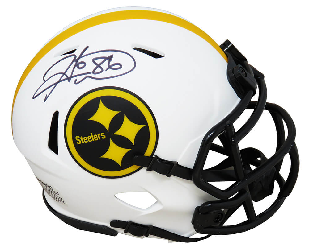 Hines Ward Signed Pittsburgh Steelers Lunar Eclipse White Matte Riddell Speed Mini Helmet - WARMIN319 - Hines Ward Signed Pittsburgh Steelers Lunar Eclipse White Matte Riddell Speed Mini Helmet product image