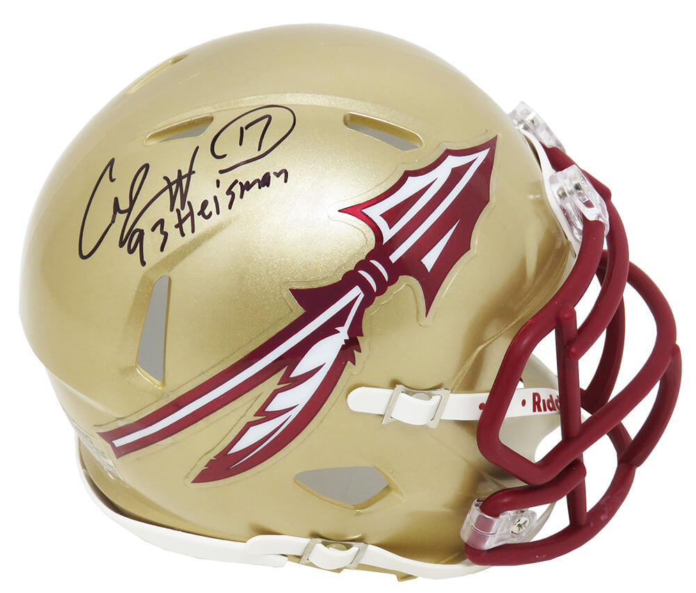 Charlie Ward Signed Florida State Seminoles Riddell Speed Mini Helmet w/93 Heisman - WARMIN330 - Charlie Ward Signed Florida State Seminoles Riddell Speed Mini Helmet w/93 Heisman product image