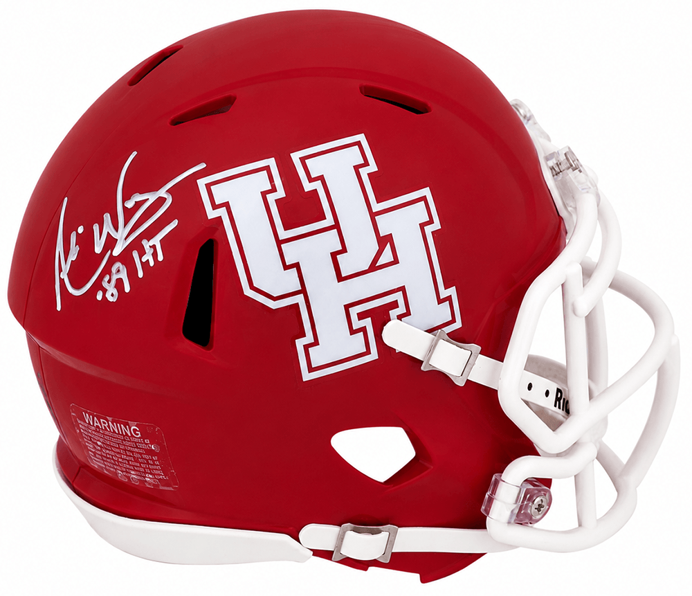 Andre Ware Signed Houston Cougars Riddell Speed Mini Helmet w/89'HT - WARMIN340 - Andre Ware Signed Houston Cougars Riddell Speed Mini Helmet w/89'HT product image