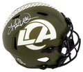 Kurt Warner Signed Rams Salute to Service Riddell Full Size Speed Replica Helmet - WARREP301 - Kurt Warner Signed Rams Salute to Service Riddell Full Size Speed Replica Helmet product image