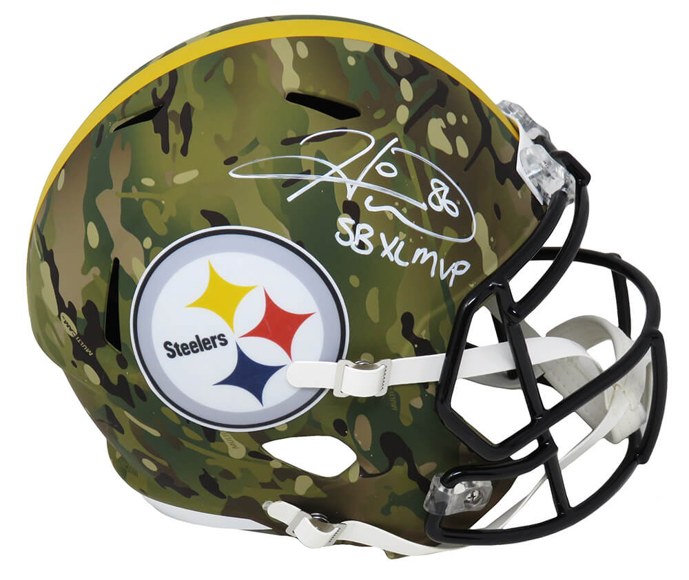 Hines Ward Signed Pittsburgh Steelers CAMO Riddell Full Size Speed Replica Helmet w/SB XL MVP - WARREP316 - Hines Ward Signed Pittsburgh Steelers CAMO Riddell Full Size Speed Replica Helmet w/SB XL MVP product image