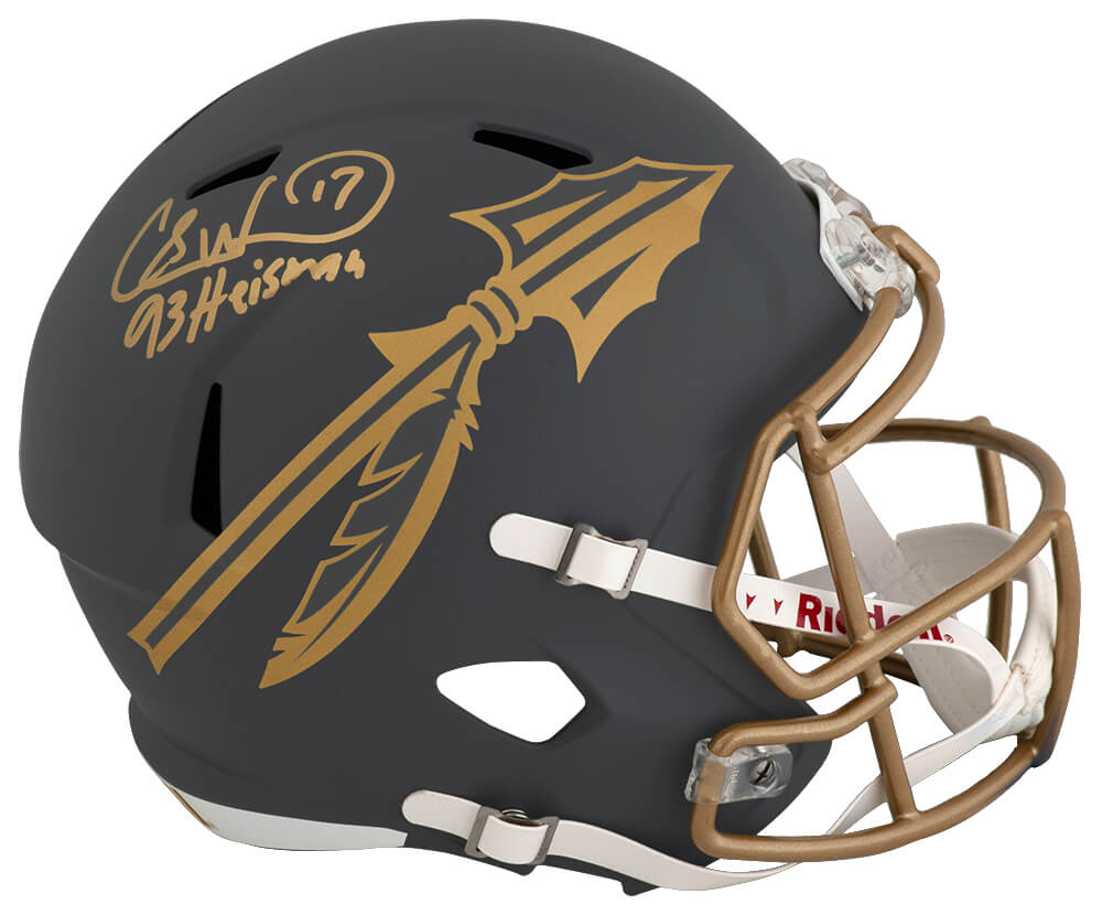 Charlie Ward Signed Florida State Seminoles SLATE Riddell Full Size Speed Replica Helmet w/93 Heisman - WARREP338 - Charlie Ward Signed Florida State Seminoles SLATE Riddell Full Size Speed Replica Helmet w/93 Heisman product image